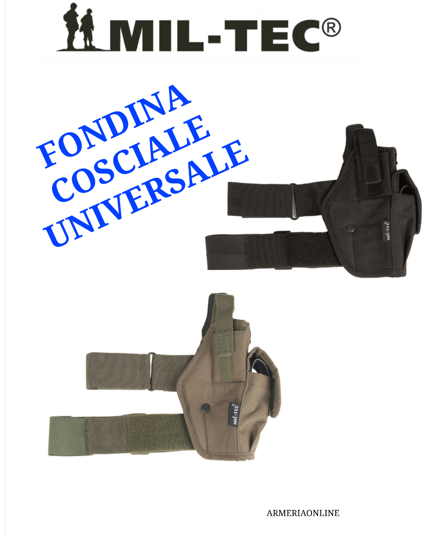 Fondina Tattica Da Gamba Destra – Universale Per Pistola .380/.40/.45 – Con Taschino Per Caricatore - Foto 3